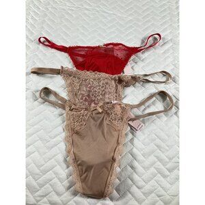 Victorias Secret Womens Thong Panties Set Of 3 Size M Lingerie Underwear Fit New